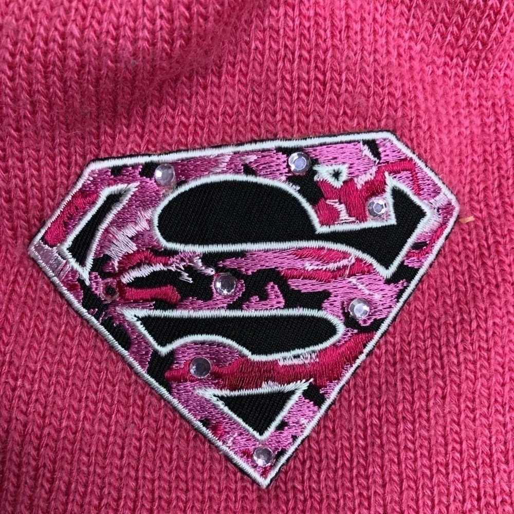 SUPER GIRL‎ Pink S Beanie Hat Cap - Size Youth 4-16